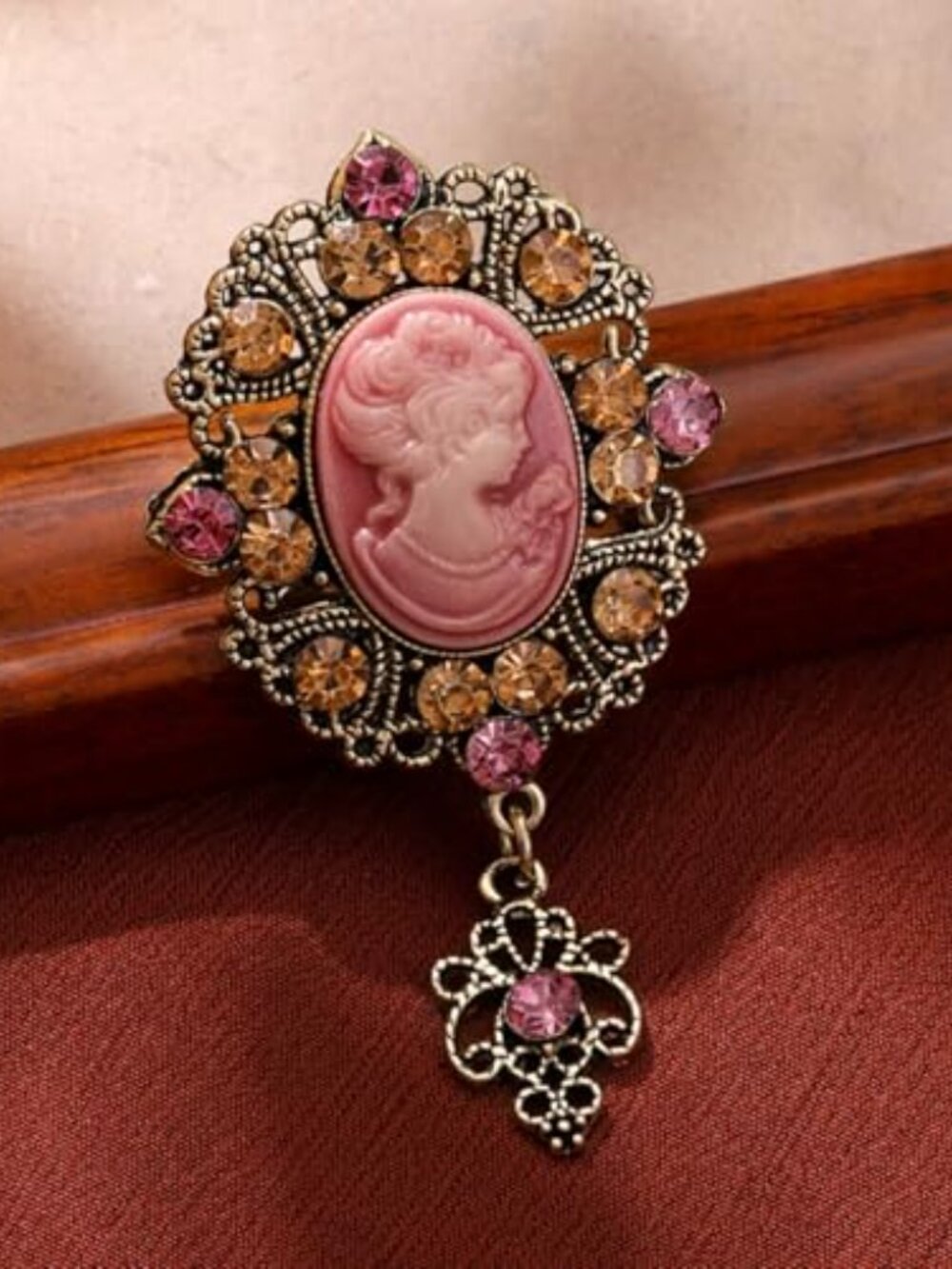 Victorian Cameo Brooch Pins for Women Men Vintage Antique Carved Beauty Lady